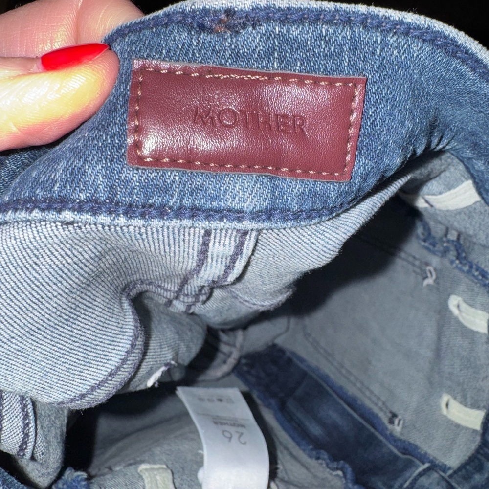 MOTHER Dark Blue Straight Leg Jeans - Picture 6 of 9